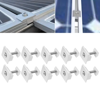 10Pcs Ajustável Painel Solar Suporte de Montagem do Grampo Fotovoltaicos a nível de Suporte
