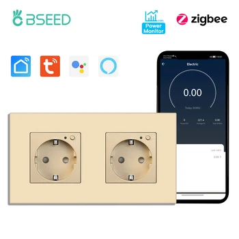 ASEMENTE Único ZigBee tomadas de Energia do Monitor Medidor Inteligente Duplo Sockets Google Vida Inteligente App Alexa UE Plástico Triplo Sockets