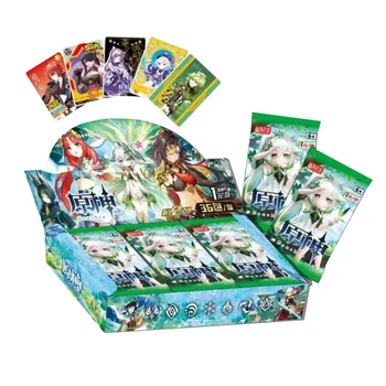 Novo Genshin Impacto Coleção de Cartões Japão Anime Figura Periferia Raros de Ouro Flash Cartão de Reforço de Caixa da Tabela de Brinquedos para as Crianças Presentes