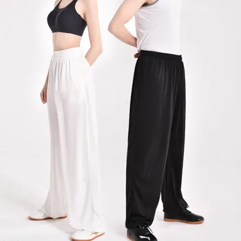 O algodão e o linho verão Tai Chi roupas prática calça feminina calça esporte de artes marciais calças de yoga calça