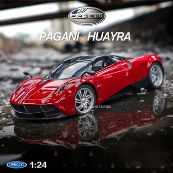 1/24 Pagani Huayra Modelo de Carro de Brinquedo da Liga Fundido Modelo Estático Carro Pneus de Borracha Brinquedos para o Menino Adulto Feriado de Aniversário de Presente Coleção