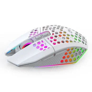 HMTX Mouse Recarregável Mouse para Jogos de Escritório sem Fio USB RGB Mouse Para notebook PC Mouse Gamer RGB 1600 DPI LED Backlit Silêncio