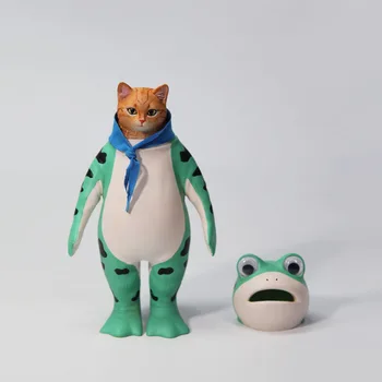 Pré Venda 16cm Modelo Animal Sapo Boneca Roupas Gato animal de Estimação Bonito Figura Acessórios de Brinquedos de Mini-Figuras de Animais Criança Presente Coleção