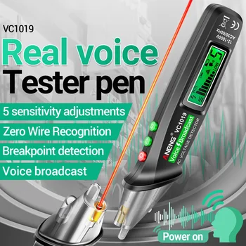 Inteligente de Transmissão de Voz Testador Caneta 12V-1000V Sensor Infravermelho Posicionamento Tensão Tester Fio Elétrico do Detector