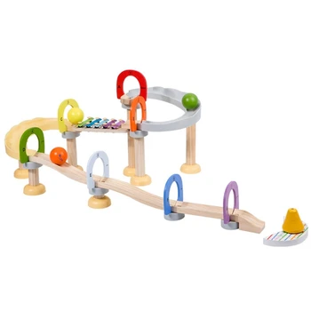 Bebê Xilofone de Brinquedo Colorido Bola Rampa de Labirinto com Melodias Sensorial de Desenvolvimento GXMB