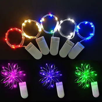 Férias de Iluminação de Luzes de Fadas Garland para a Árvore de Natal Festa de Casamento Decoração da Lâmpada CR2032 5pcs Fio de Cobre LED Luzes de corda