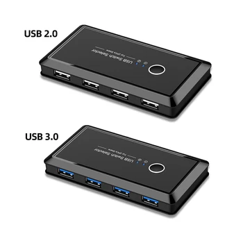 4 2 saídas USB HUB com Um Botão de Troca de KVM Switch Hub Adaptador Plug and Play com o 2pcs de Cabos Micro Usb 5v de Alimentação para Impressora