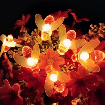 Decoração do natal luzes da abelha de luz em forma de seqüência de caracteres de festa ao ar livre decoração de suspensão simulado de luminescência animal de forma