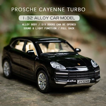 Diecast 1:32 da Liga de Modelo de Automóveis Porsche Cayenne Turbos Simulação de Metal Veículos em Miniatura para as Crianças Presentes Recolher Meninos Hottoys